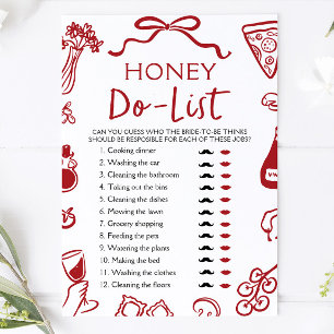 Convite Red Italiana Amore Honey Do List Game
