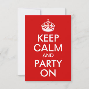 Convite Red Keep Calm and Party No Aniversário