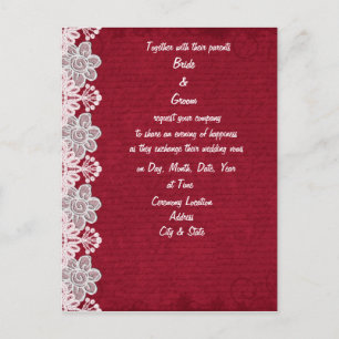 Convite Red Lace Weding