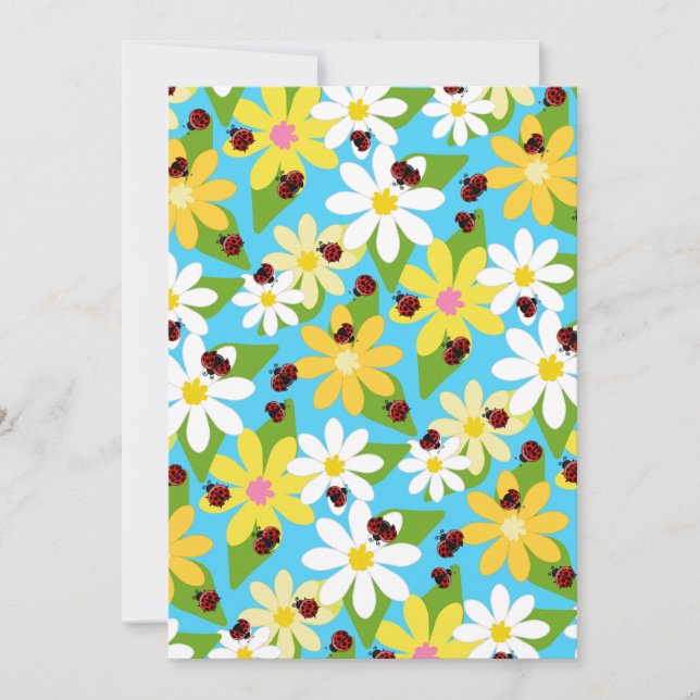 Convite Red Ladybug Beetle Insett Lover Black Hearts (Frente)