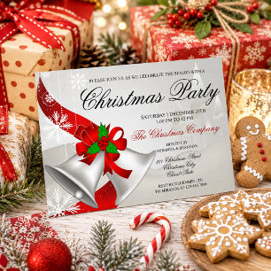 Convite Red Loop Silver Bels de Natal Corporativo