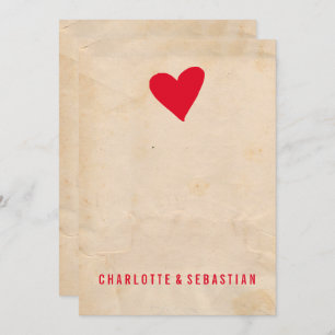 Convite Red Love Heart Modern Simple Casamento Contemporân