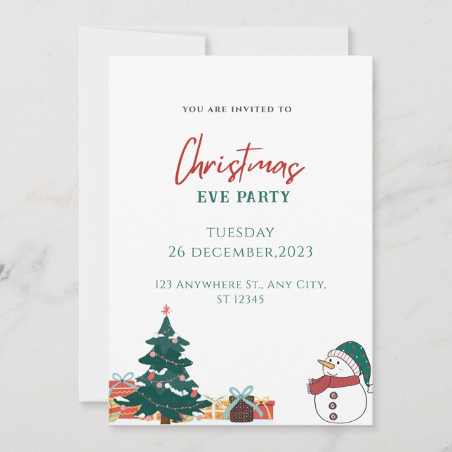 Convite Red Merry Christmas (Frente)