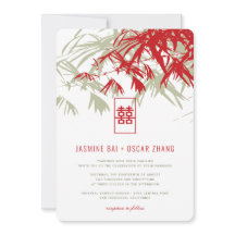 Red & Moss Bamboo deixa casamento duplo Xi chinês