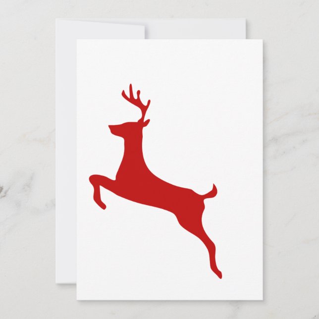 Convite Red Nose Reindeer Christmas Folded Greeting Card (Frente)