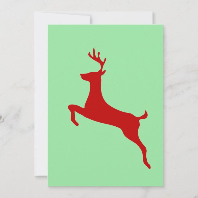 Convite Red Nose Reindeer Christmas Folded Greeting Card (Frente)