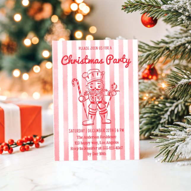 Convite Red Nutcracker Christmas Party (Criador carregado)