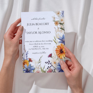 Convite Red & Orange Rose Wedding Invite