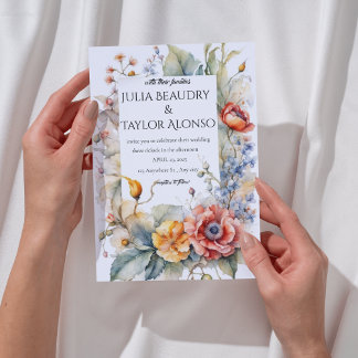 Convite Red & Orange Rose Wedding Invite