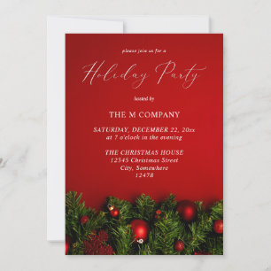 Convite Red Ornament & Garland Holiday