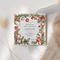 Red Ornaments Greenerence Border Square Open House