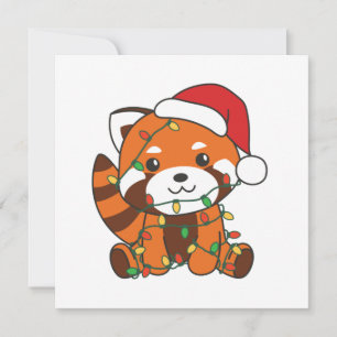 Convite Red Panda Christmas Animais de inverno Red Pandas