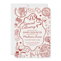 Red Pasta Special Delivery Italian Baby Shower