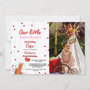 Convite Red Pink Heart Dia de os namorados Sweetheart Aniv