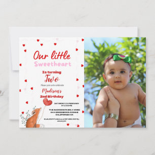 Convite Red Pink Heart Dia de os namorados Sweetheart Aniv