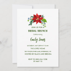 Convite Red Poinsettia, Bridal Brunch