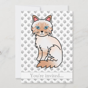 Convite Red Point Tabby Birman/Ragdoll Cat Festa de aniver