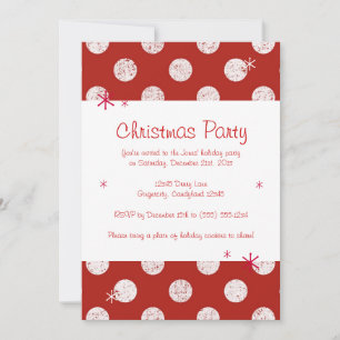 Convite Red Polka Dot Christmas Party Invitation
