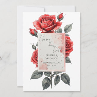 Convite Red Rose Wedding Invitation
