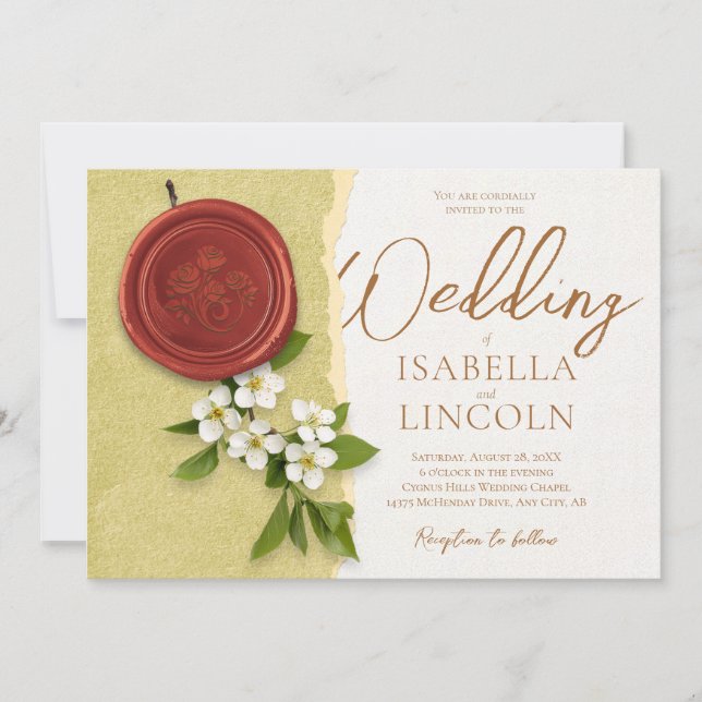 Convite Red Seal Wedding Invitation (Frente)