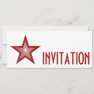 Convite Red Star 'INVITATION' branco longo