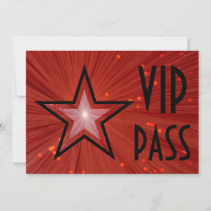 Convite Red Star 'VIP PASS' preto