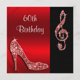 Convite Red Stiletto e Treble Cleft 60º Aniversário