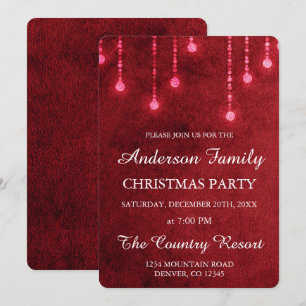 Convite Red String Light Annual Christmas Party