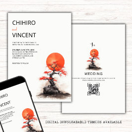 Convite Red Sun e Old Sakura Casamento