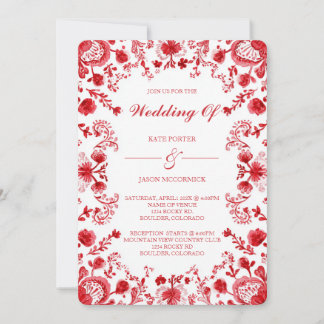 Convite Red Talavera Wedding