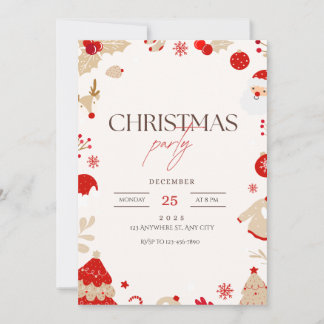 Convite Red Truck  Christmas Holiday Party Invitation
