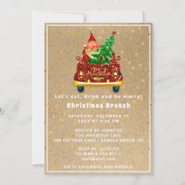 Convite Red Truck Felry Árvore de Natal Brunch Janto Kraft