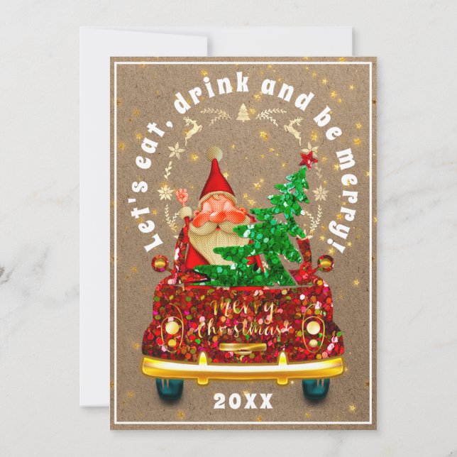 Convite Red Truck Felry Árvore de Natal Brunch Janto RETI (Verso)