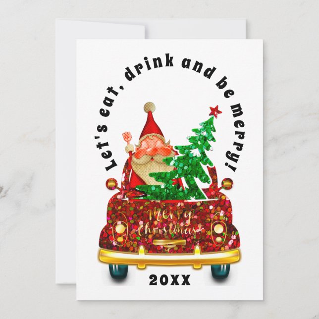 Convite Red Truck Felry Natal Brunch Papais noeis Jantes (Verso)