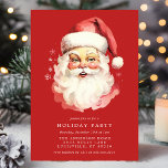 Convite Red Vintage Retro Santa Claus Festa de Natal<br><div class="desc">Convide seus convidados para uma festa festiva com este Convite de festas de Natal Red Vintage Retro Santa Claus. Apresentando um belo e vítreo Papai noel de aquarelas, este clássico design expele encanto e sofisticação. Perfeito para uma reunião de feriados, o convite permite personalizar com os detalhes do evento, criando...</div>