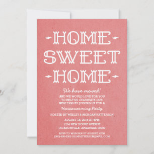 Convite Red Whimsical Sweet Home Housearming Party