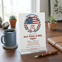 Red White BBQ Nights 250th USA Anniversary Wreath 
