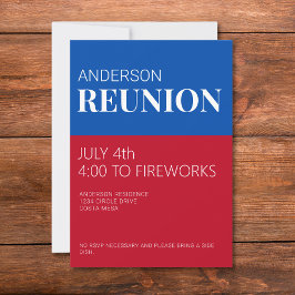 Convite Red White Blue Family Reunion Invitation