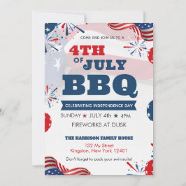 Convite Red White Blue julho 4º Festa de Celebração de CHU