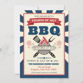 Convite Red White Blue julho 4º Festa de Celebração de CHU