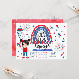 Convite Red White Blue Pequena Senhorita Independente Aniv
