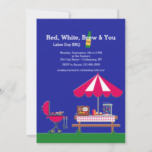 Convite Red White Brew & You
