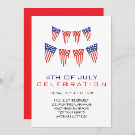 Convite Red White e Blue Dia da Independência do Quarto de