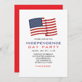 Convite Red White e Blue Dia da Independência do Quarto de