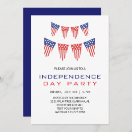 Convite Red White e Blue Dia da Independência do Quarto de