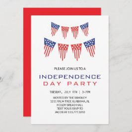 Convite Red White e Blue Dia da Independência do Quarto de