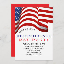 Convite Red White e Blue Dia da Independência do Quarto de
