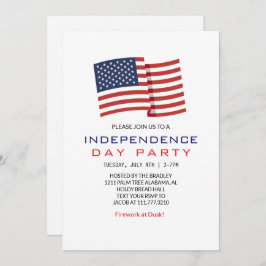 Convite Red White e Blue Dia da Independência do Quarto de