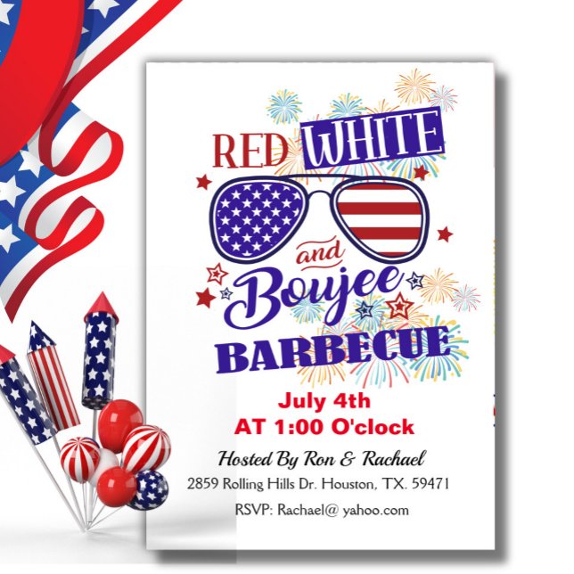 Convite Red White E Boujee 4 De Julho De CHURRASCO (Criador carregado)