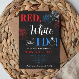 Convite Red White & I Do 4th of July Wedding Invitation